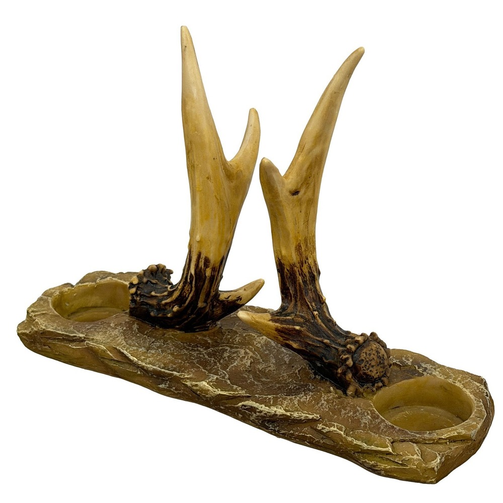 Rivers Edge Faux Antler Salt & Pepper Napkin Holder Rustic Trinket Ring Holder